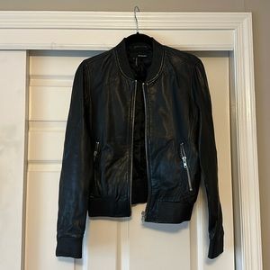 The Kooples Leather Bomber Jacket